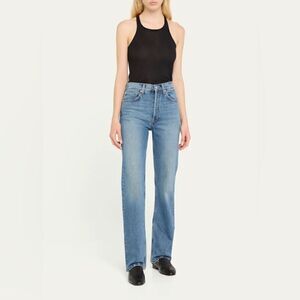 NWT EB Denim High Rise Straight Leg Light Wash Jeans